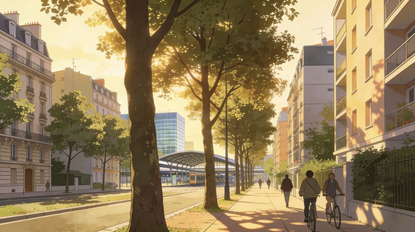Rue arborée du quartier des Alouettes à Fontenay-sous-Bois